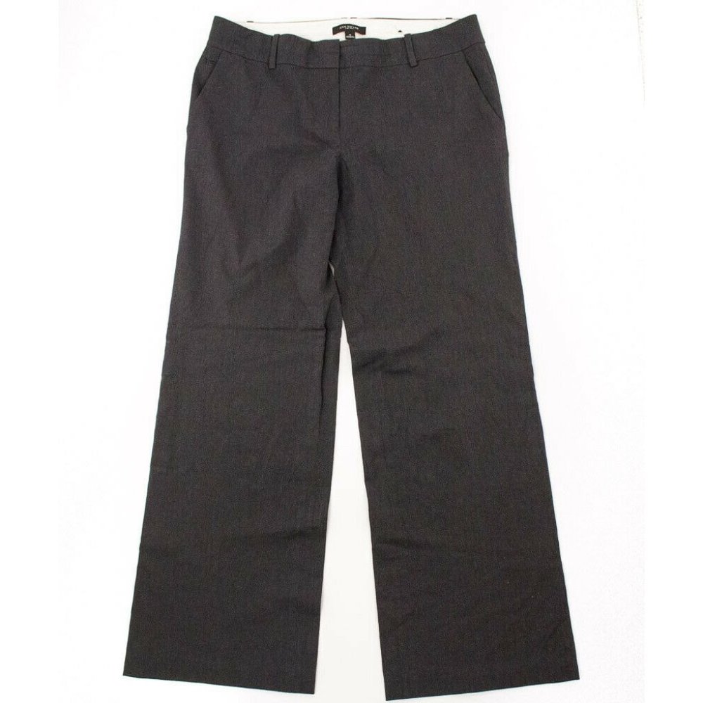 Ann Taylor 8 Trouser Pants Grey Flat Front Rayon